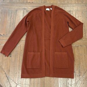 Cyrus waffle knit open front cardigan sweater duster